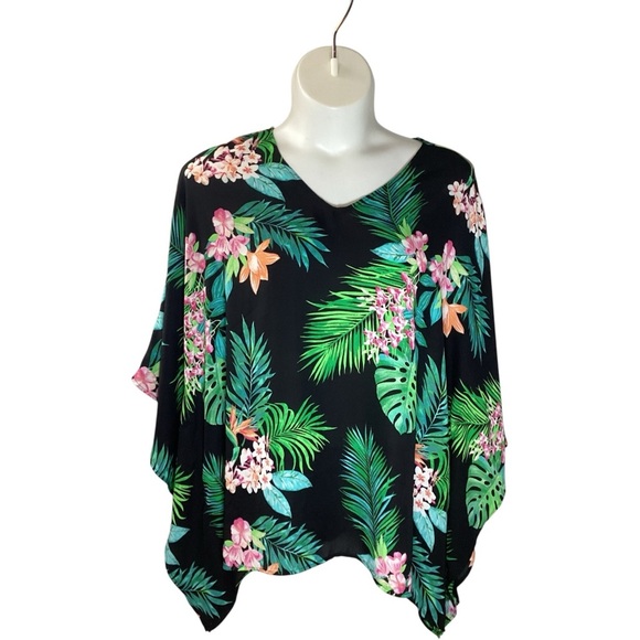 Belle by Kim Gravel Floral V-Neck Blouse Size 3X - Picture 2 of 8